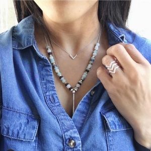 Stella & Dot semi precious stone adjustable necklace